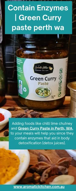 Contain Enzymes  Green Curry paste perth wa
