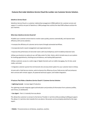 features that make salesforce service cloud