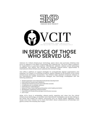 Veterans for Critical Infrastructure Technology