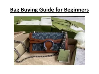 Bag Buying Guide for Beginners