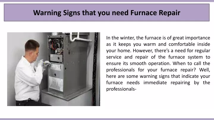 warning signs that you need furnace repair