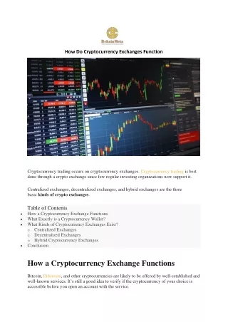 How Do Cryptocurrency Exchanges Function-converted