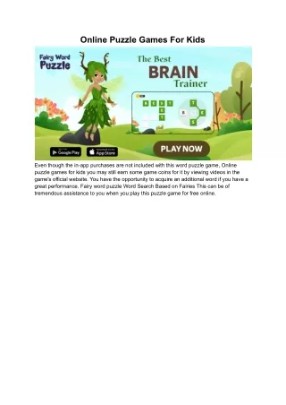 Online Puzzle Games For Kids