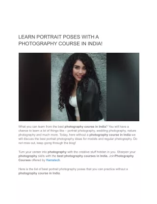 learn portrait poses with a photography course