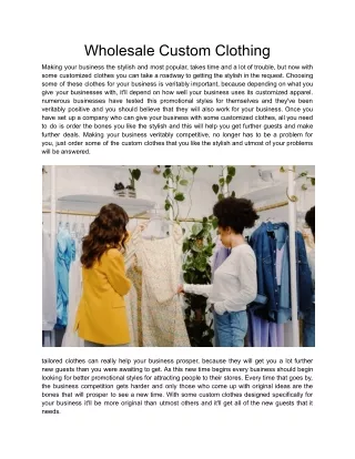 Wholesale Custom Clothing