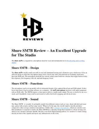 shure sm7b review an excellent upgrade