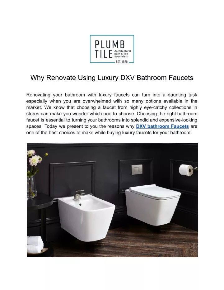 why renovate using luxury dxv bathroom faucets