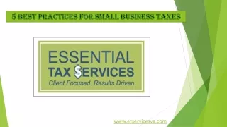 5 Best Practices For Small Business Taxes