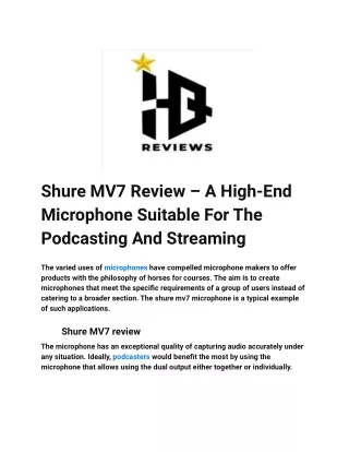 shure mv7 review a high end microphone suitable