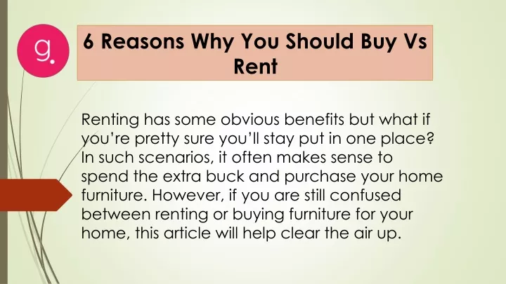 6 reasons why you should buy vs rent