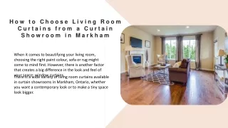 How to Choose the Best Living Room Curtains | Markham