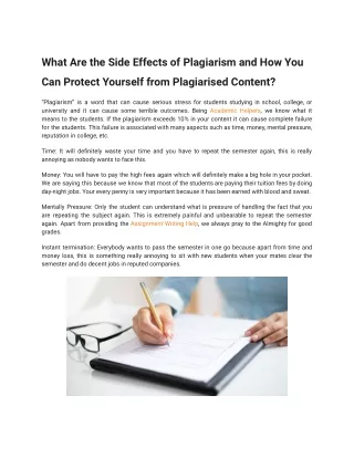 what are the side effects of plagiarism