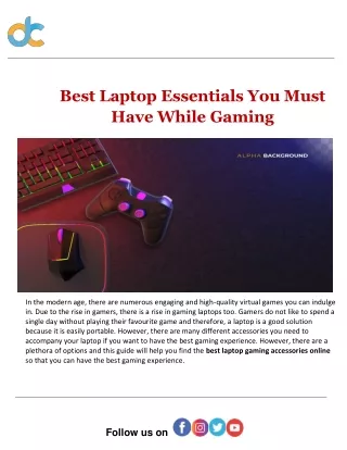 Best Laptop Essentials You Must Have While Gaming