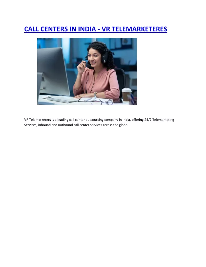 call centers in india vr telemarketeres