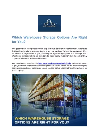 Which Warehouse Storage Options Are Right for You