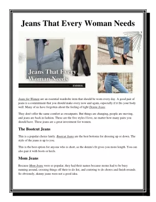 Jeans That Every Woman Needs