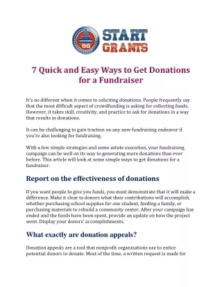 7 Quick and Easy Ways to Get Donations for a Fundraiser