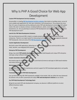why is php a good choice for web app development