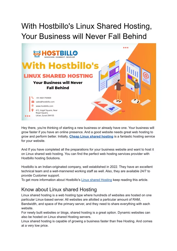 with hostbillo s linux shared hosting your