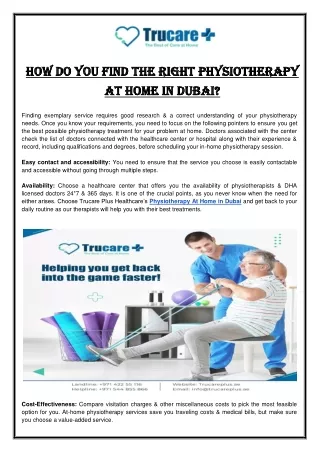Physiotherapy At Home Dubai