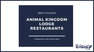 Animal Kingdom Lodge Restaurants