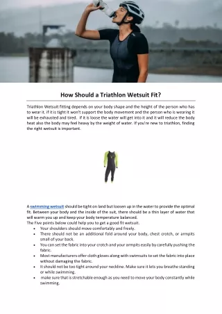 how should a triathlon wetsuit fit