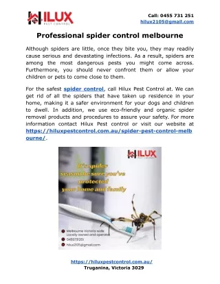 Professional spider control melbourne