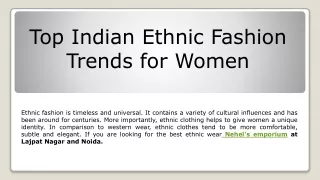 Top Indian Ethnic Fashion Trends for Women