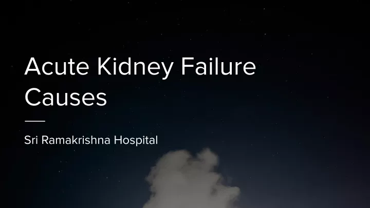 acute kidney failure causes