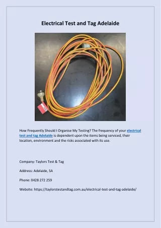 electrical test and tag adelaide
