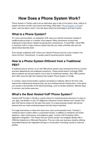 how does a phone system work