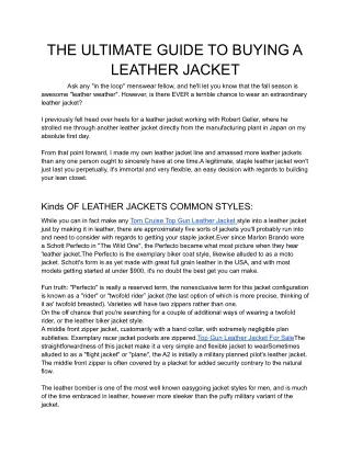 the ultimate guide to buying a leather jacket