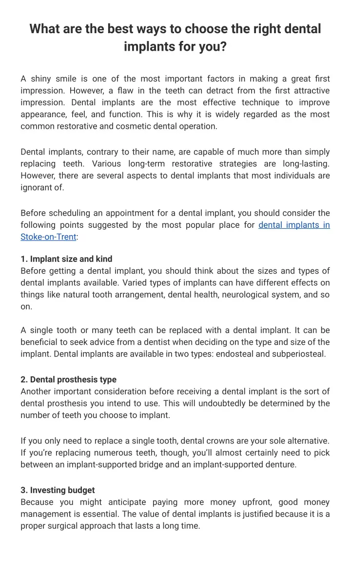 what are the best ways to choose the right dental