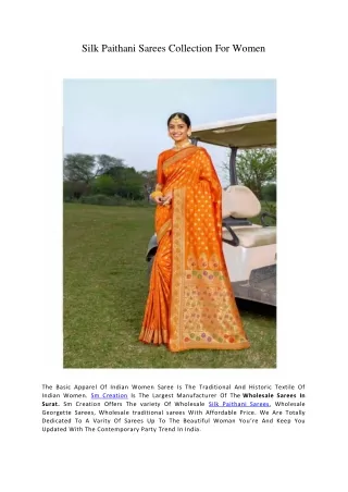 Silk Paithani Sarees Collection For Women