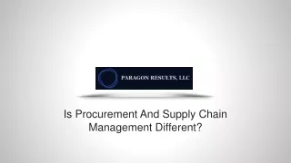 Is Procurement And Supply Chain Management Different