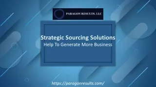 Strategic Sourcing Solutions Help To Generate More Business