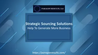 Strategic Sourcing Solutions Help To Generate More Business