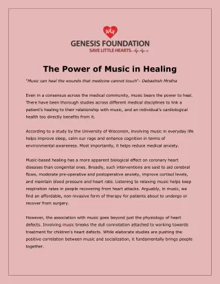 The Power of Music in Healing