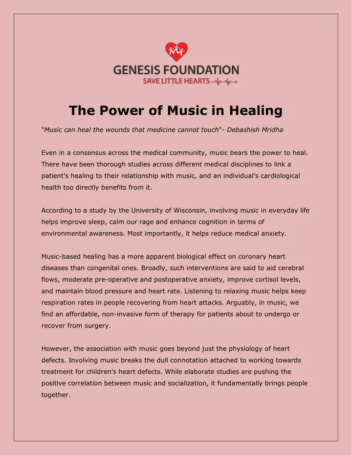 the power of music in healing