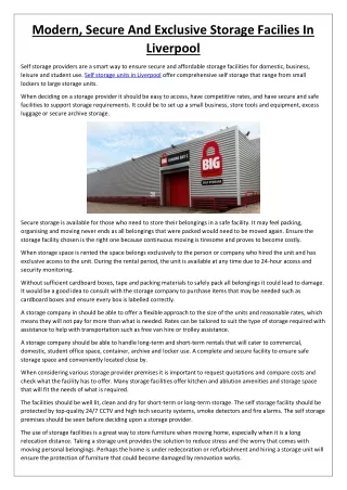 modern secure and exclusive storage facilies