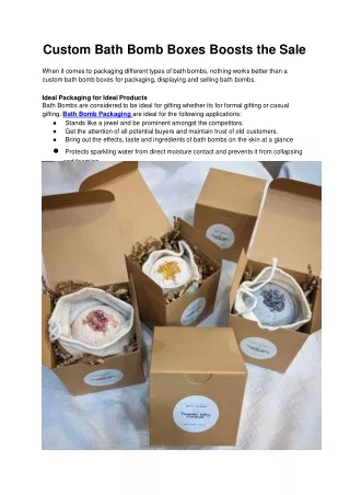 Custom Bath Bomb Boxes Boosts the Sale