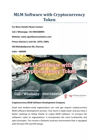 mlm software with cryptocurrency token