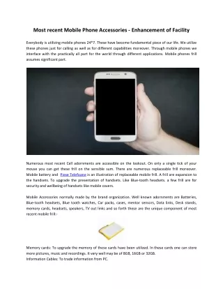 most recent mobile phone accessories enhancement