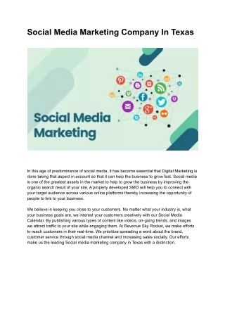 Social Media Marketing Company In Texas