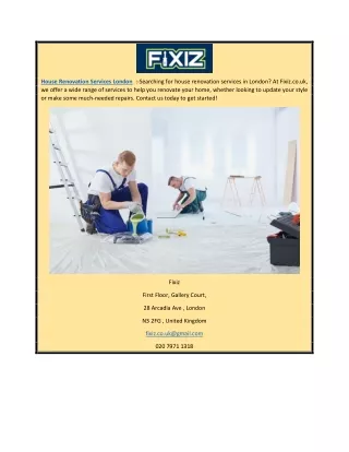 House Renovation Services London | Fixiz.co.uk