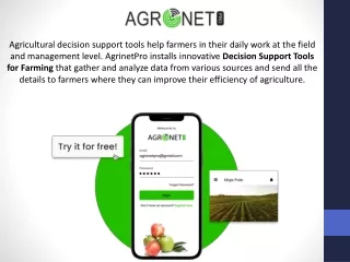Decision Support Tools For Farming