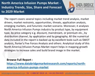 North America Infusion Pumps Market - Industry Trends, Size, Share and Forecast to 2029 Market
