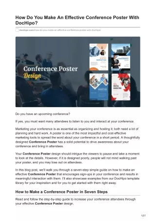 How Do You Make An Effective Conference Poster With DocHipo