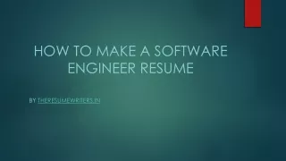 How to Make a Software Engineer Resume
