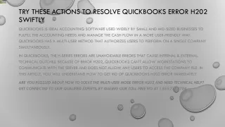 try these actions to resolve quickbooks error h202 swiftly